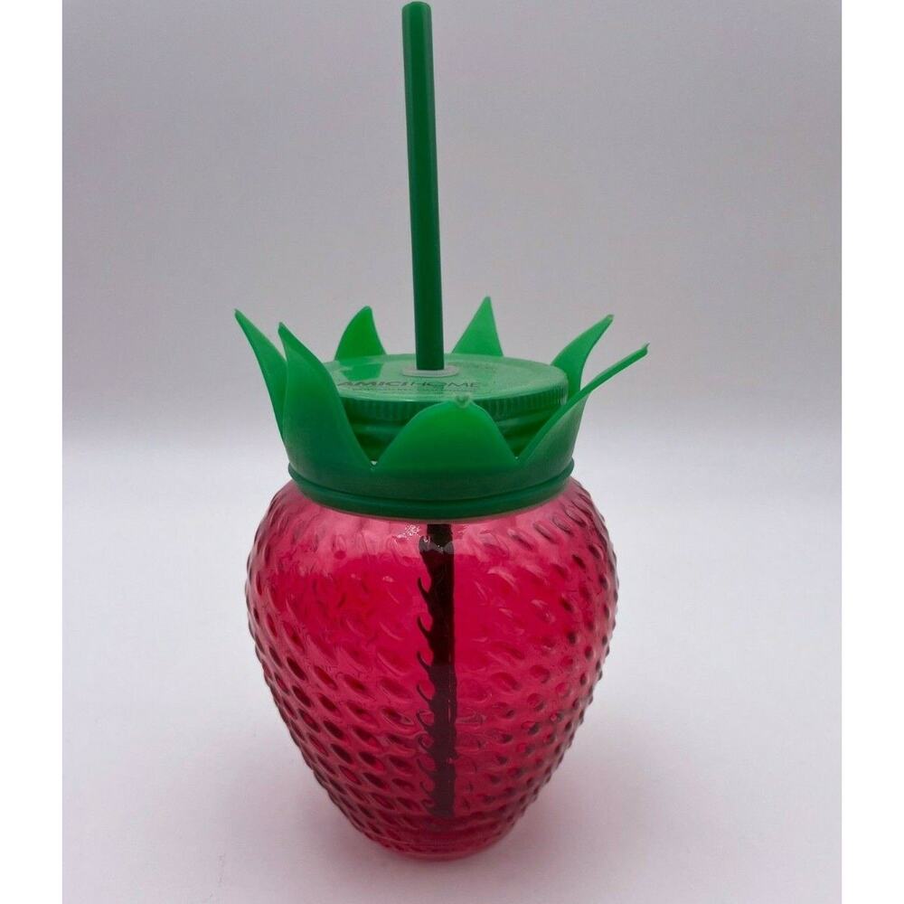 Amicihome Strawberry Cup with Straw